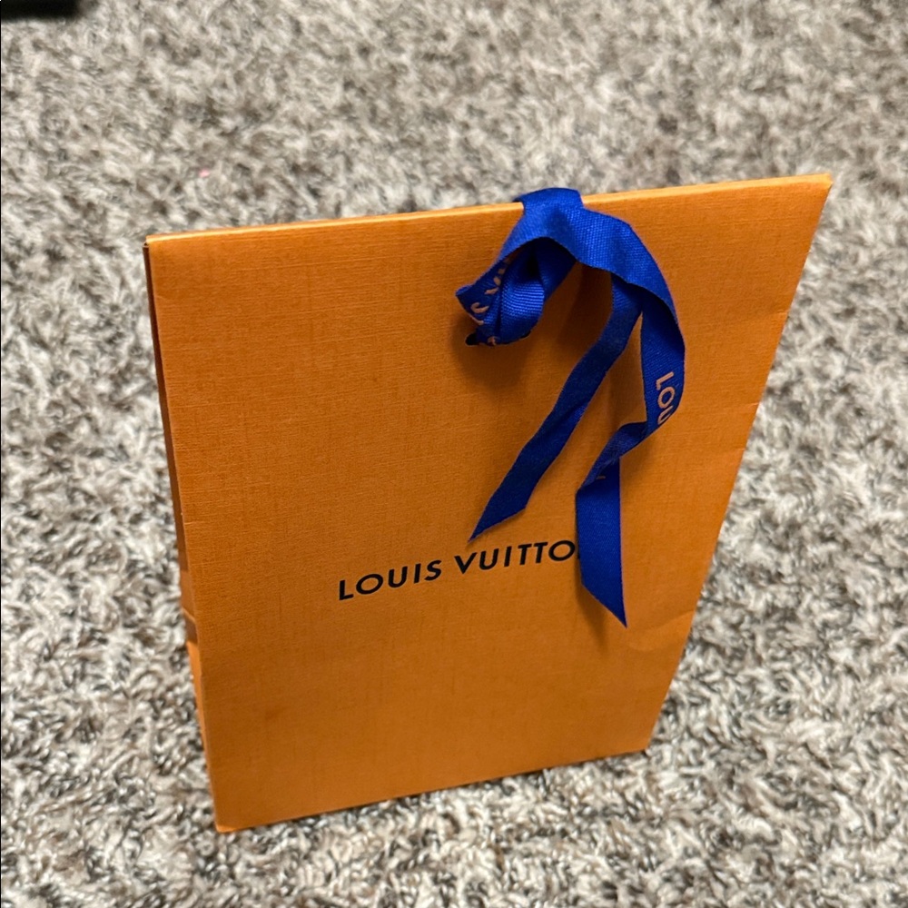 Louis Vuitton Orange Gift Box with Blue Ribbon
